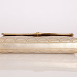 Rare Chanel 1995 Metallic Gold Matelasse Lambskin Turnlock Clutch 24K GP - FashioNica