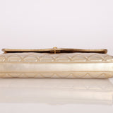 Rare Chanel 1995 Metallic Gold Matelasse Lambskin Turnlock Clutch 24K GP - FashioNica