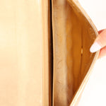 Rare Chanel 1995 Metallic Gold Matelasse Lambskin Turnlock Clutch 24K GP - FashioNica