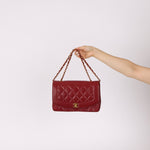 Rare Chanel 1996 Bordeaux Lambskin Medium Diana Flap Bag 24k GP - FashioNica