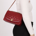 Rare Chanel 1996 Bordeaux Lambskin Medium Diana Flap Bag 24k GP - FashioNica