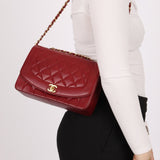 Rare Chanel 1996 Bordeaux Lambskin Medium Diana Flap Bag 24k GP - FashioNica