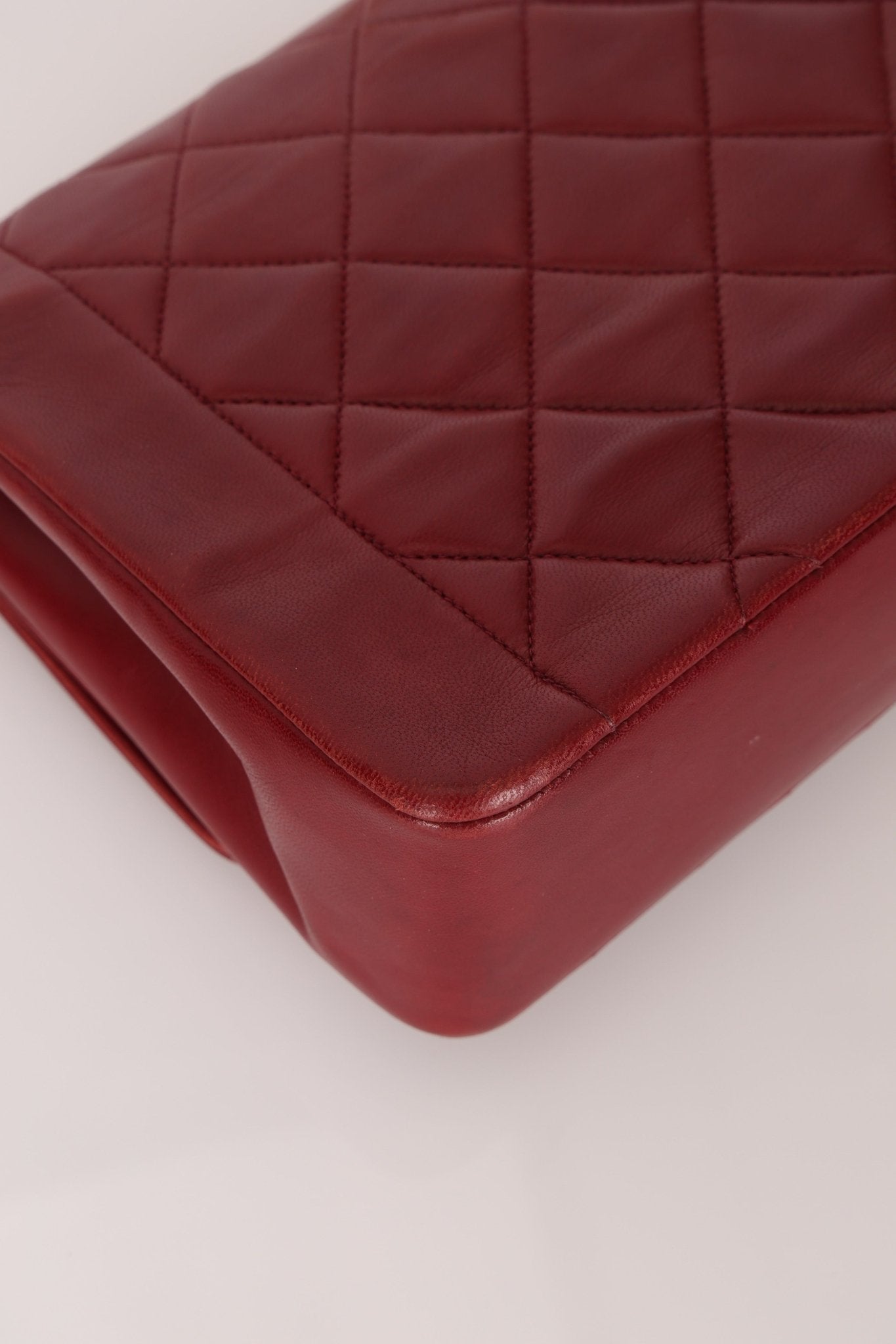 Rare Chanel 1996 Bordeaux Lambskin Medium Diana Flap Bag 24k GP - FashioNica