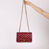 Rare Chanel 1996 Bordeaux Lambskin Medium Diana Flap Bag 24k GP - FashioNica