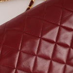 Rare Chanel 1996 Bordeaux Lambskin Medium Diana Flap Bag 24k GP - FashioNica