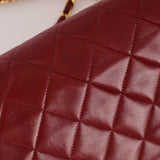 Rare Chanel 1996 Bordeaux Lambskin Medium Diana Flap Bag 24k GP - FashioNica