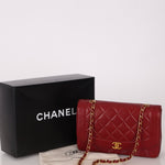 Rare Chanel 1996 Bordeaux Lambskin Medium Diana Flap Bag 24k GP - FashioNica
