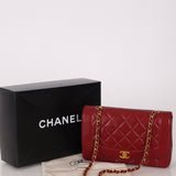 Rare Chanel 1996 Bordeaux Lambskin Medium Diana Flap Bag 24k GP - FashioNica