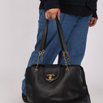Rare Chanel 1996 Caviar Double - Sided Supermodel Tote - FashioNica
