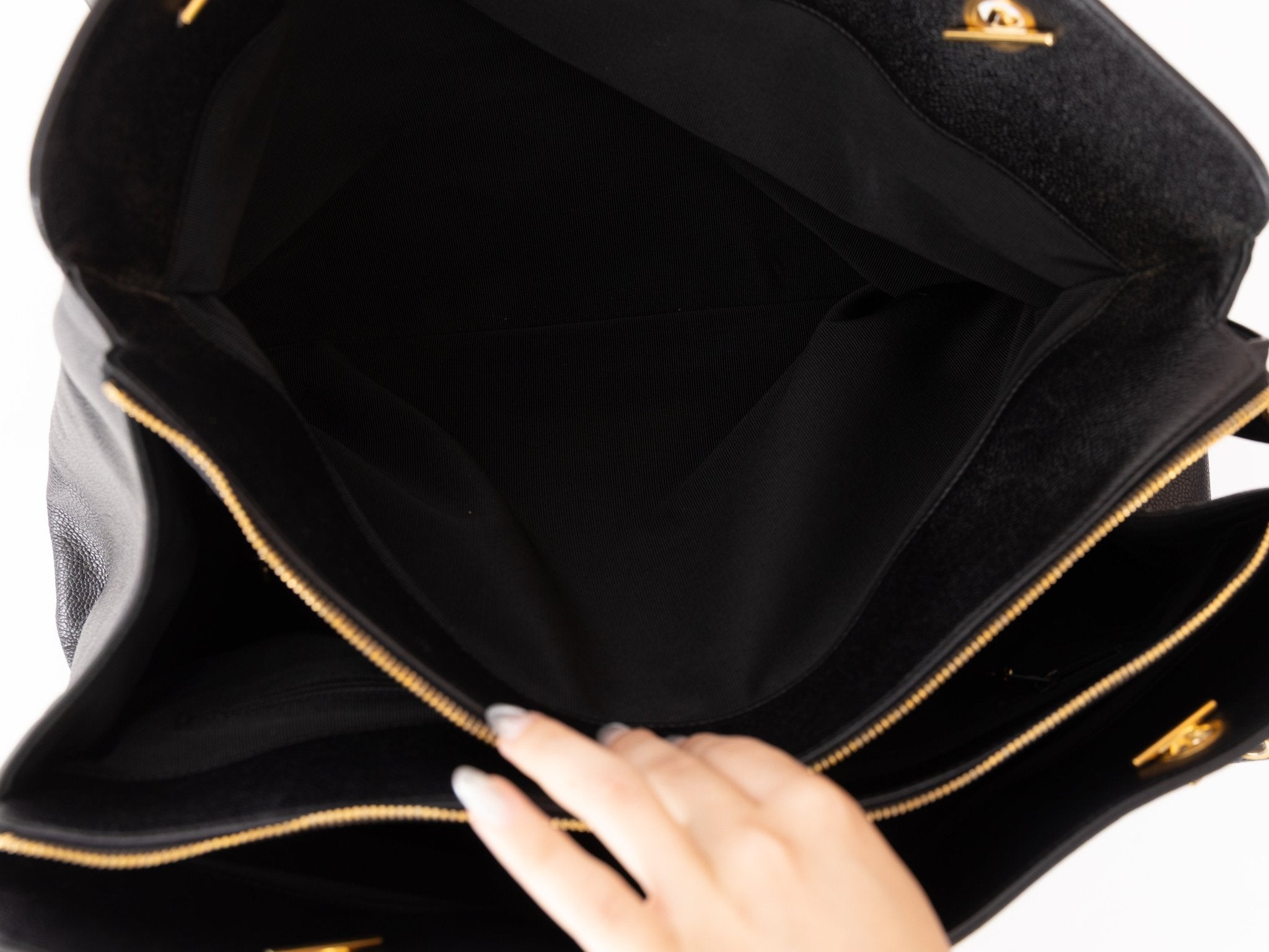 Rare Chanel 1996 Caviar Double - Sided Supermodel Tote - FashioNica