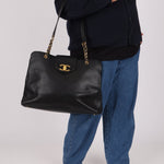 Rare Chanel 1996 Caviar Double - Sided Supermodel Tote - FashioNica