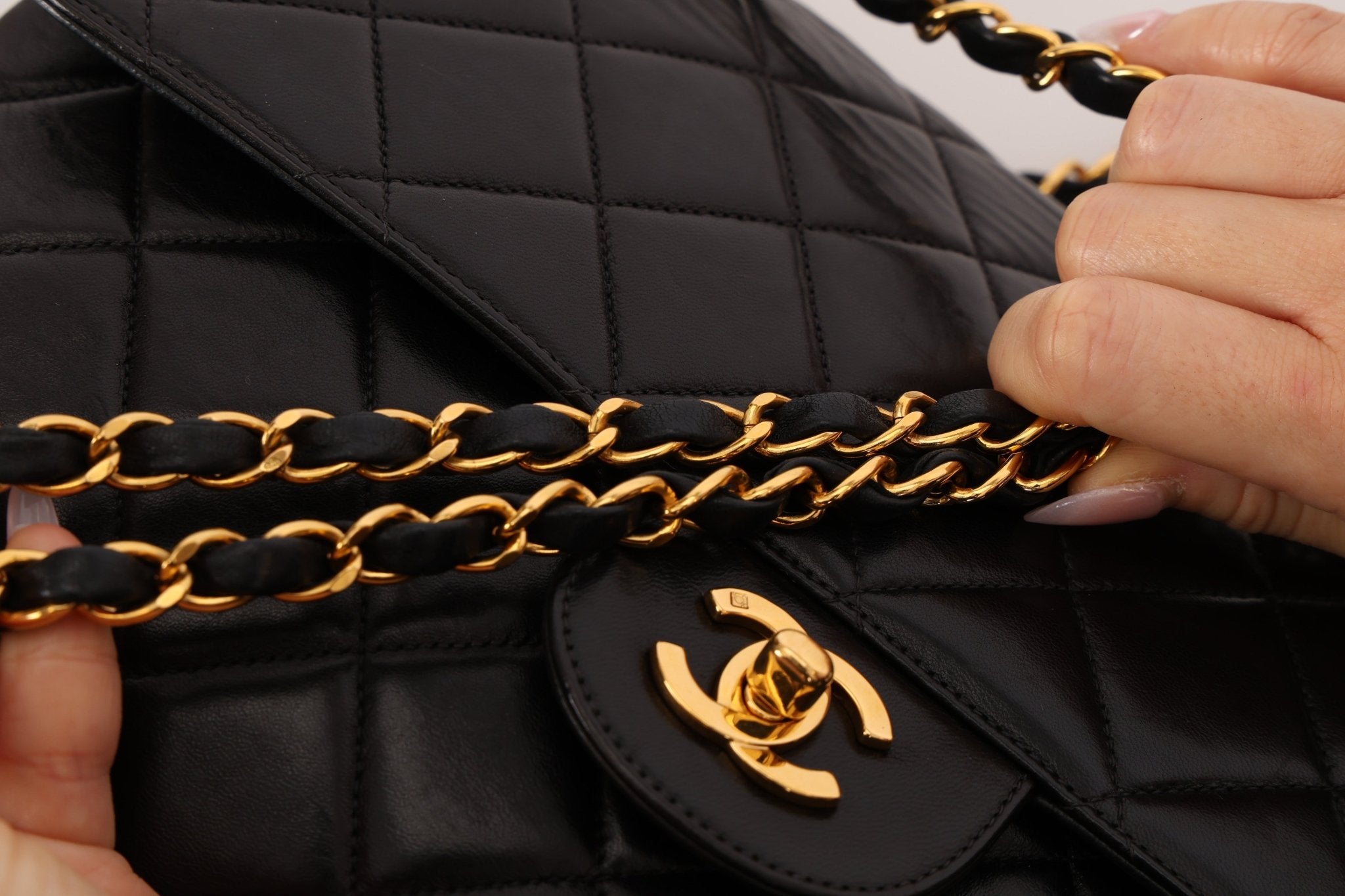 Rare Chanel 1996 Lambskin Double Sided Turnlock Classic Flap Bag 24K GP - FashioNica