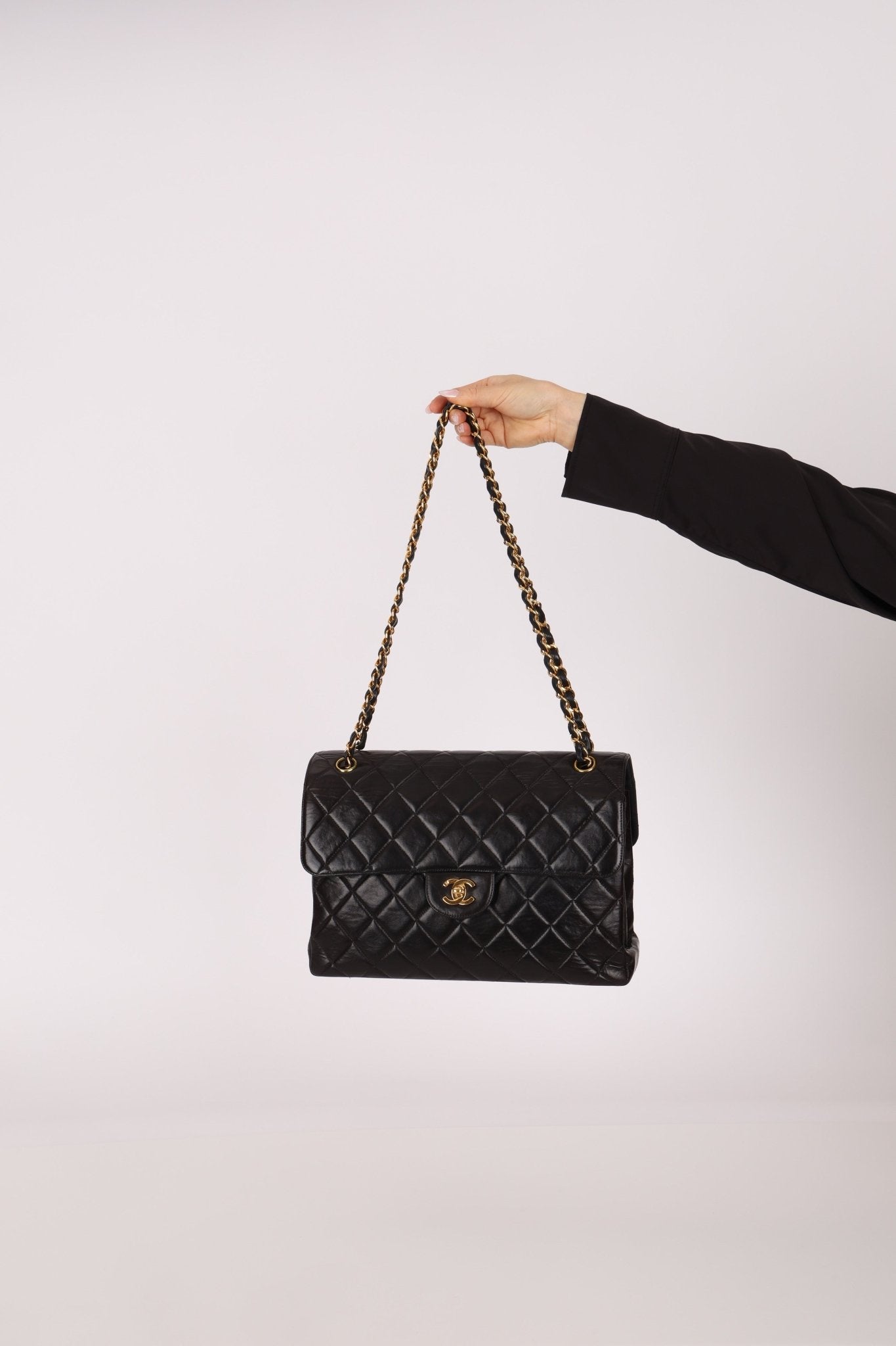 Rare Chanel 1996 Lambskin Double Sided Turnlock Classic Flap Bag 24K GP - FashioNica