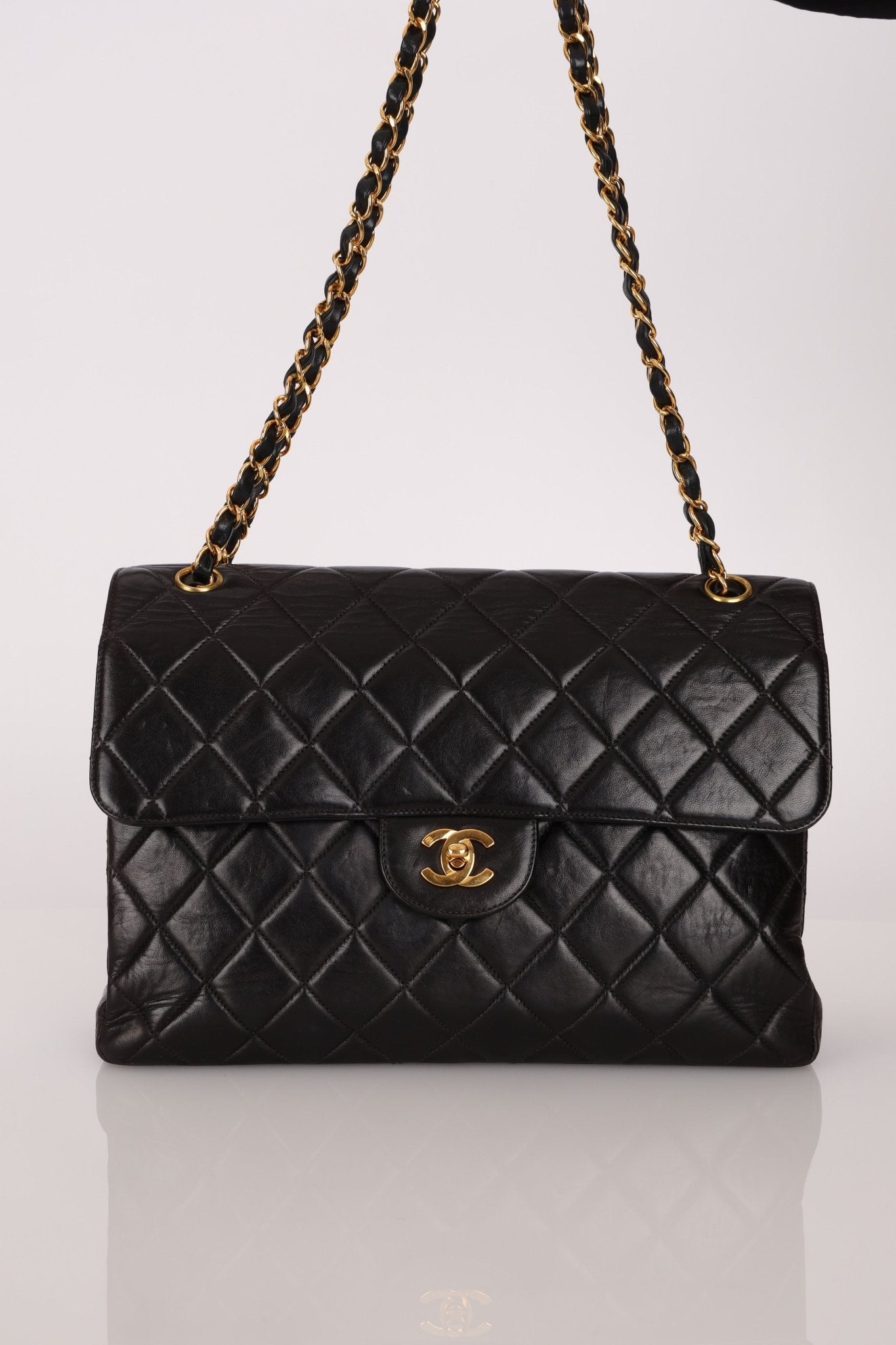 Rare Chanel 1996 Lambskin Double Sided Turnlock Classic Flap Bag 24K GP - FashioNica