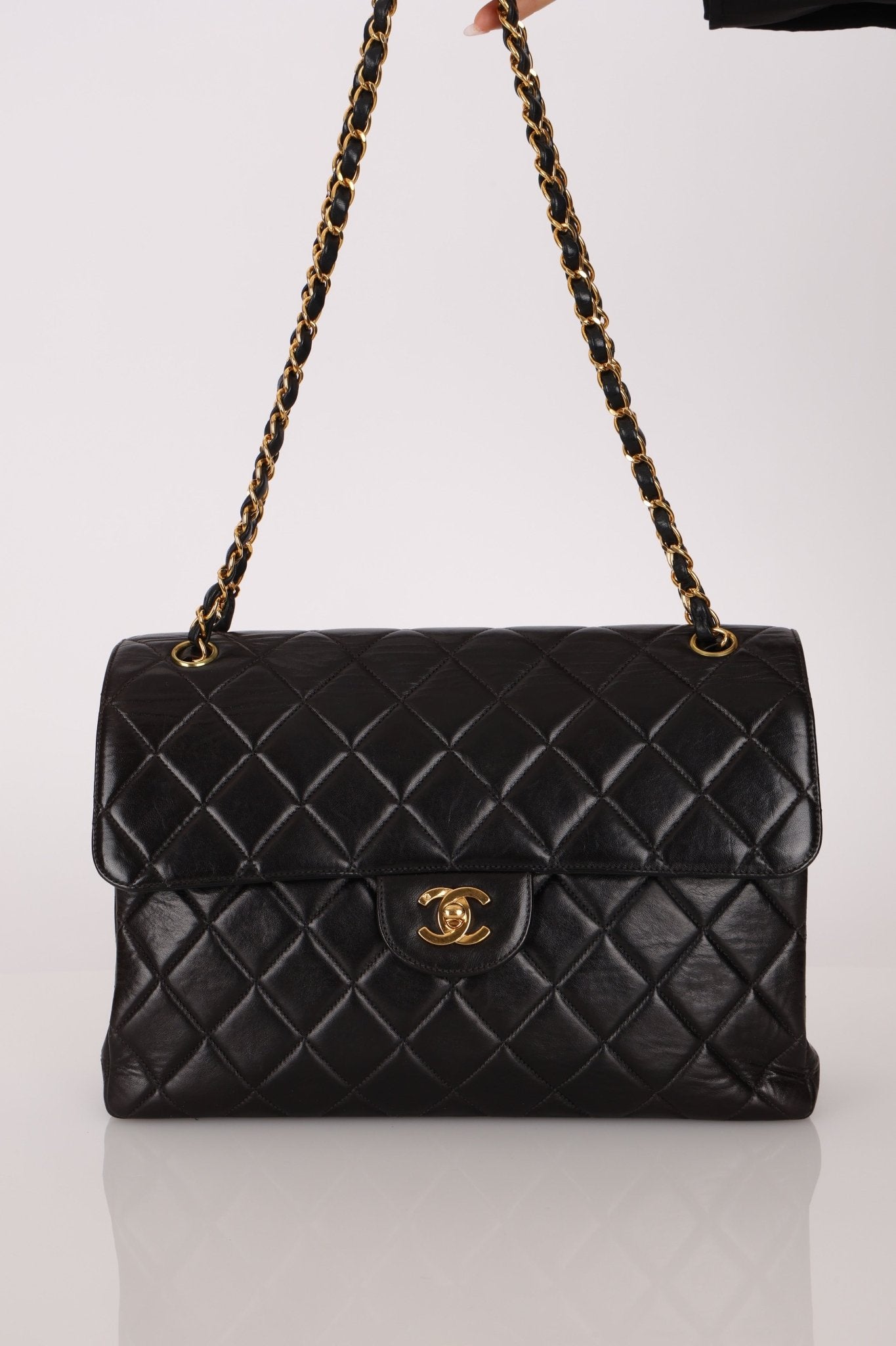 Rare Chanel 1996 Lambskin Double Sided Turnlock Classic Flap Bag 24K GP - FashioNica