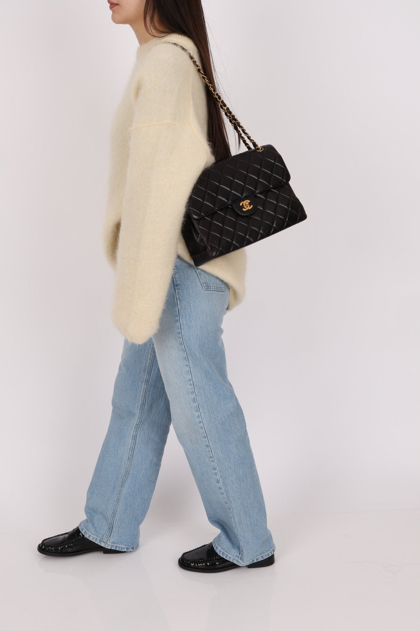 Rare Chanel 1996 Lambskin Double Sided Turnlock Classic Flap Bag 24K GP - FashioNica