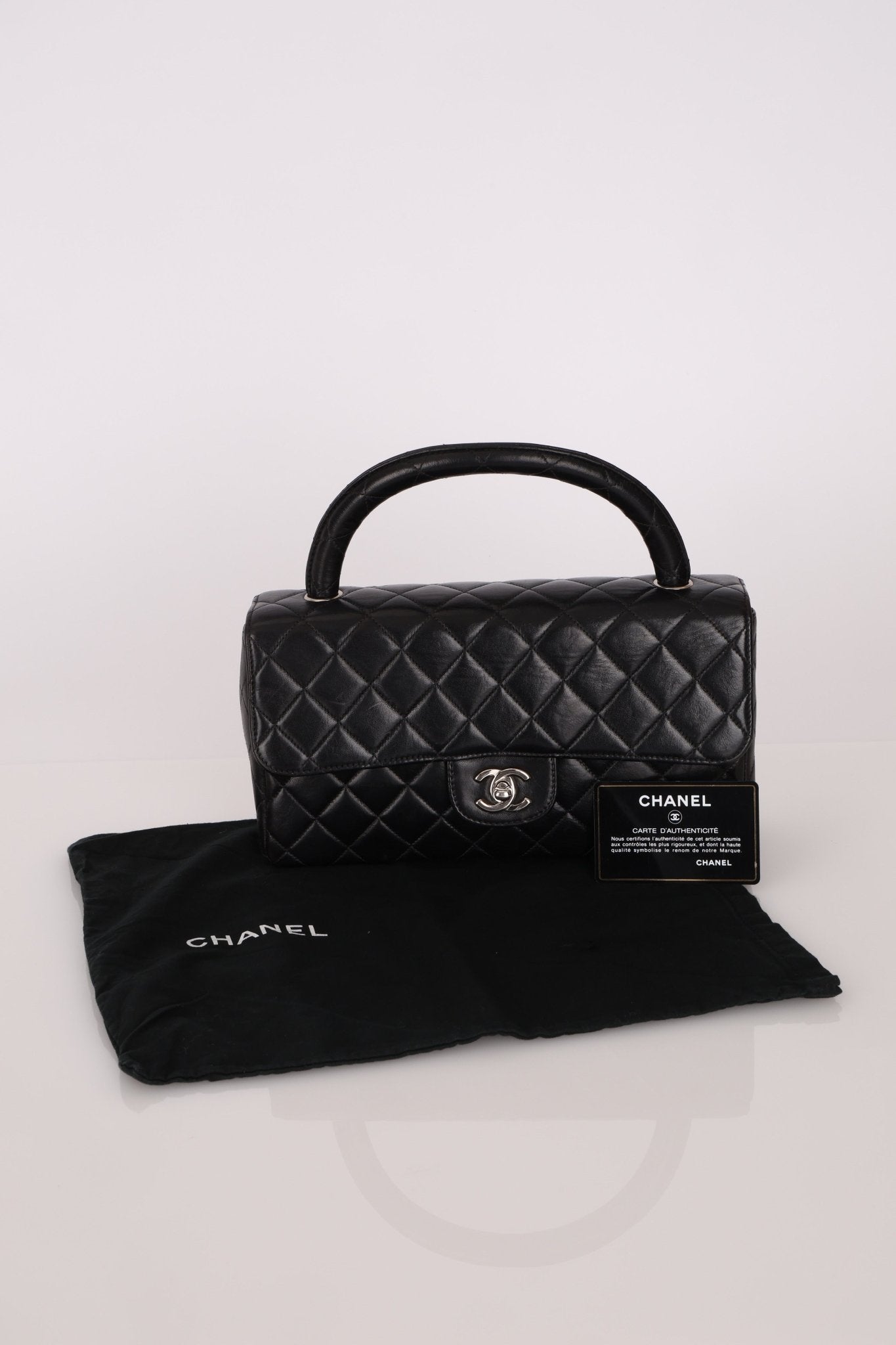 Rare Chanel 1996 Lambskin East West Kelly Top Handle SHW - FashioNica