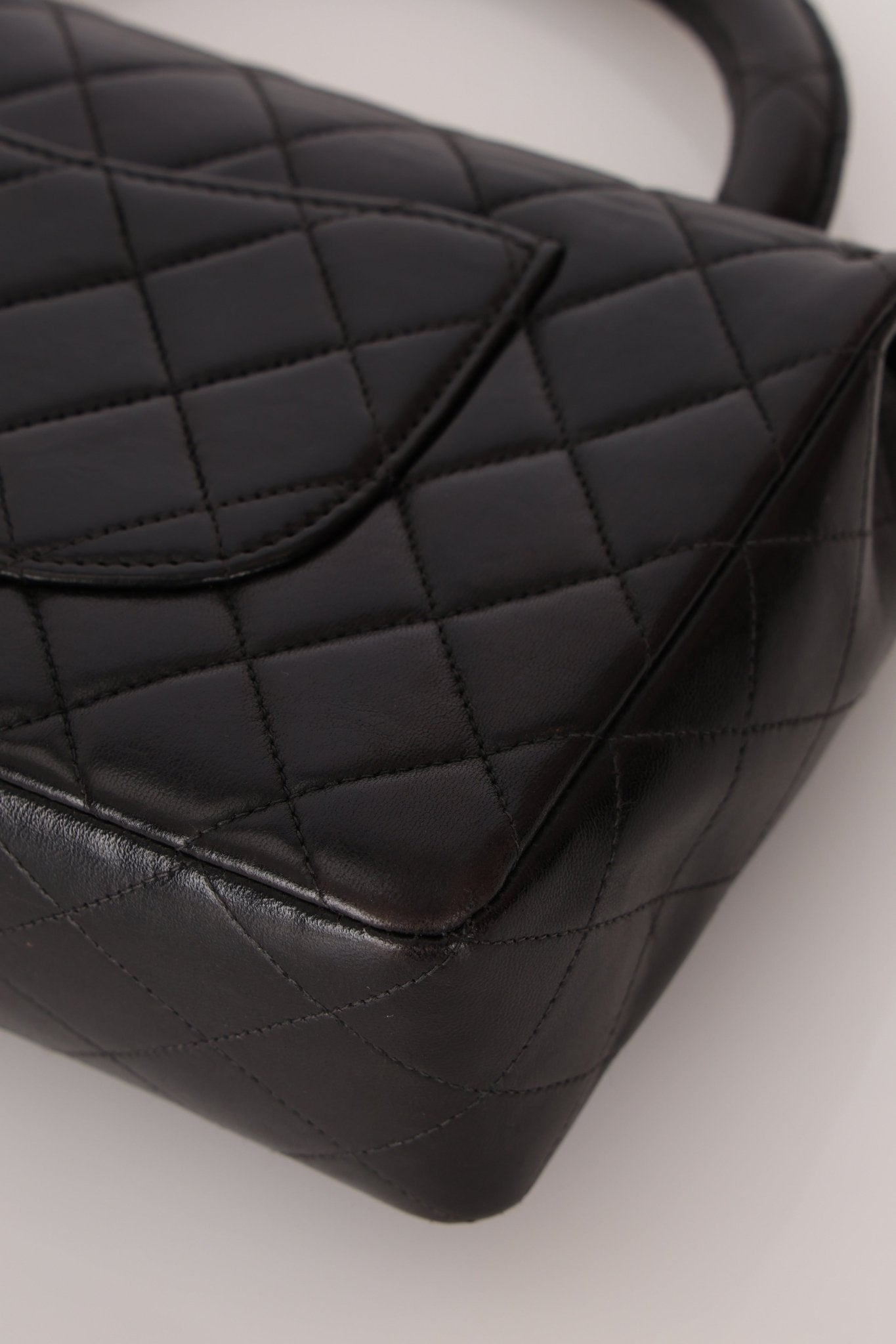 Rare Chanel 1996 Lambskin East West Kelly Top Handle SHW - FashioNica