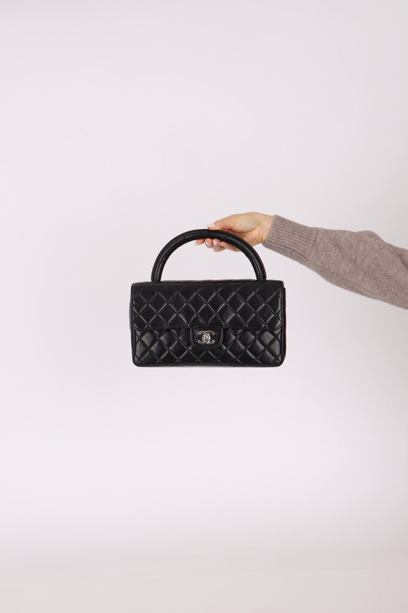 Rare Chanel 1996 Lambskin East West Kelly Top Handle SHW - FashioNica