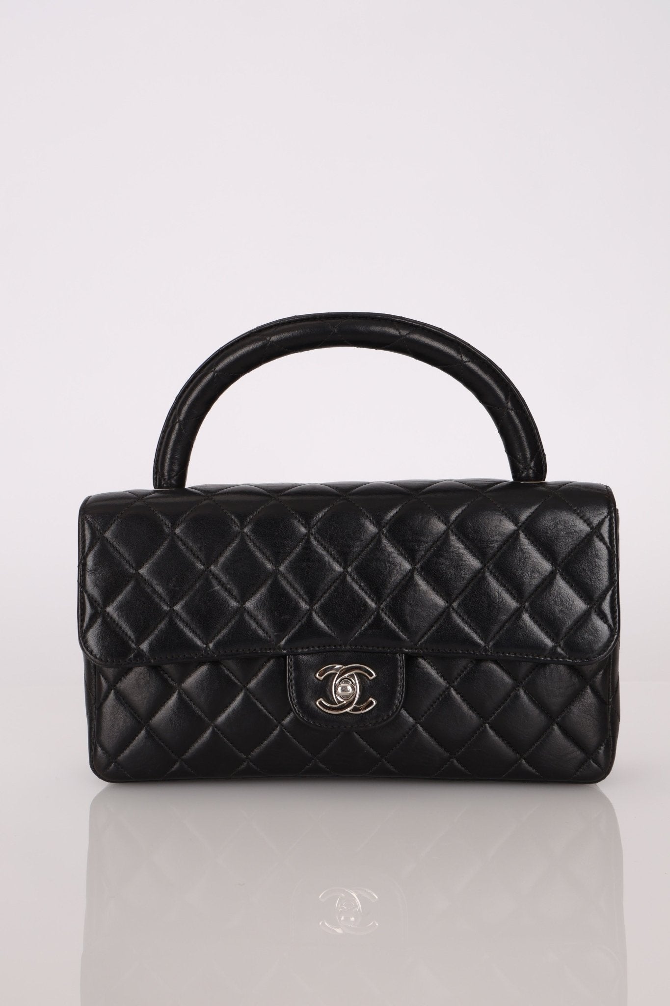 Rare Chanel 1996 Lambskin East West Kelly Top Handle SHW - FashioNica