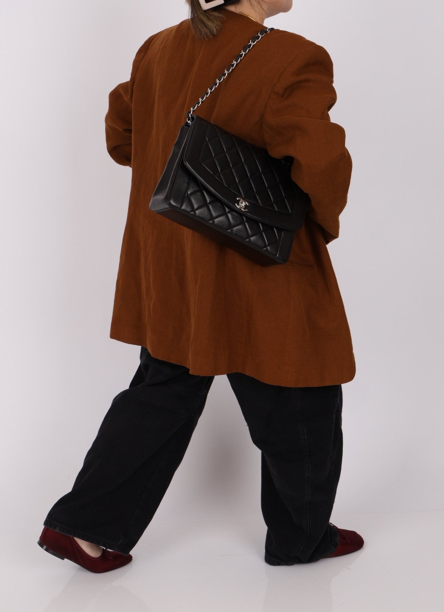 Rare Chanel 1996 Lambskin Large Diana SHW - FashioNica