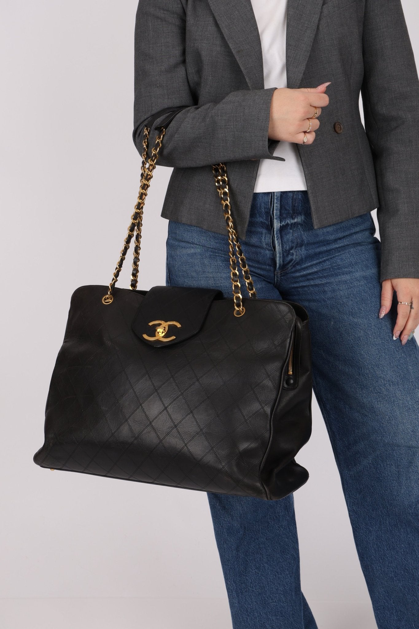 Rare Chanel 1996 Lambskin Supermodel XL Tote - FashioNica