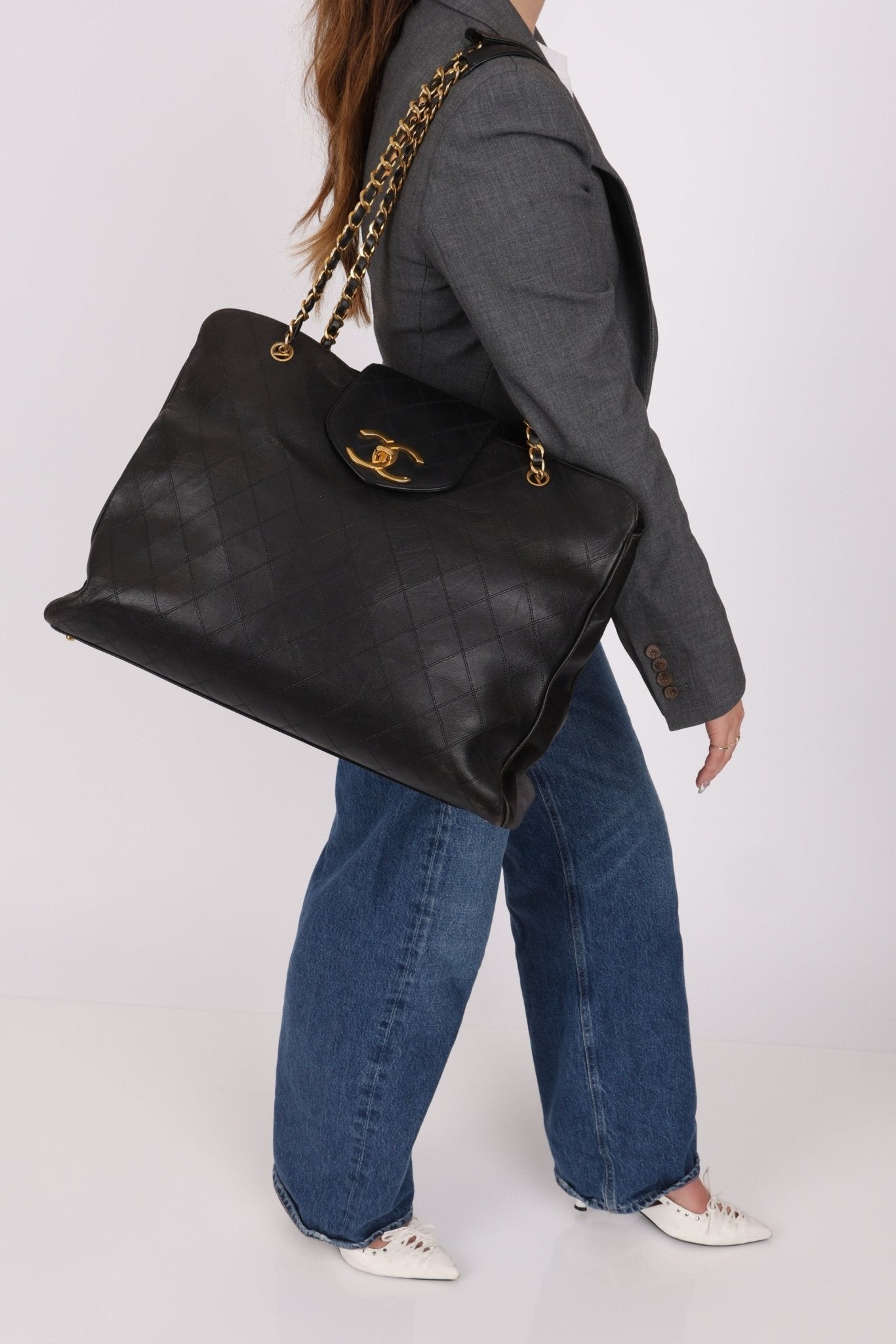 Rare Chanel 1996 Lambskin Supermodel XL Tote - FashioNica