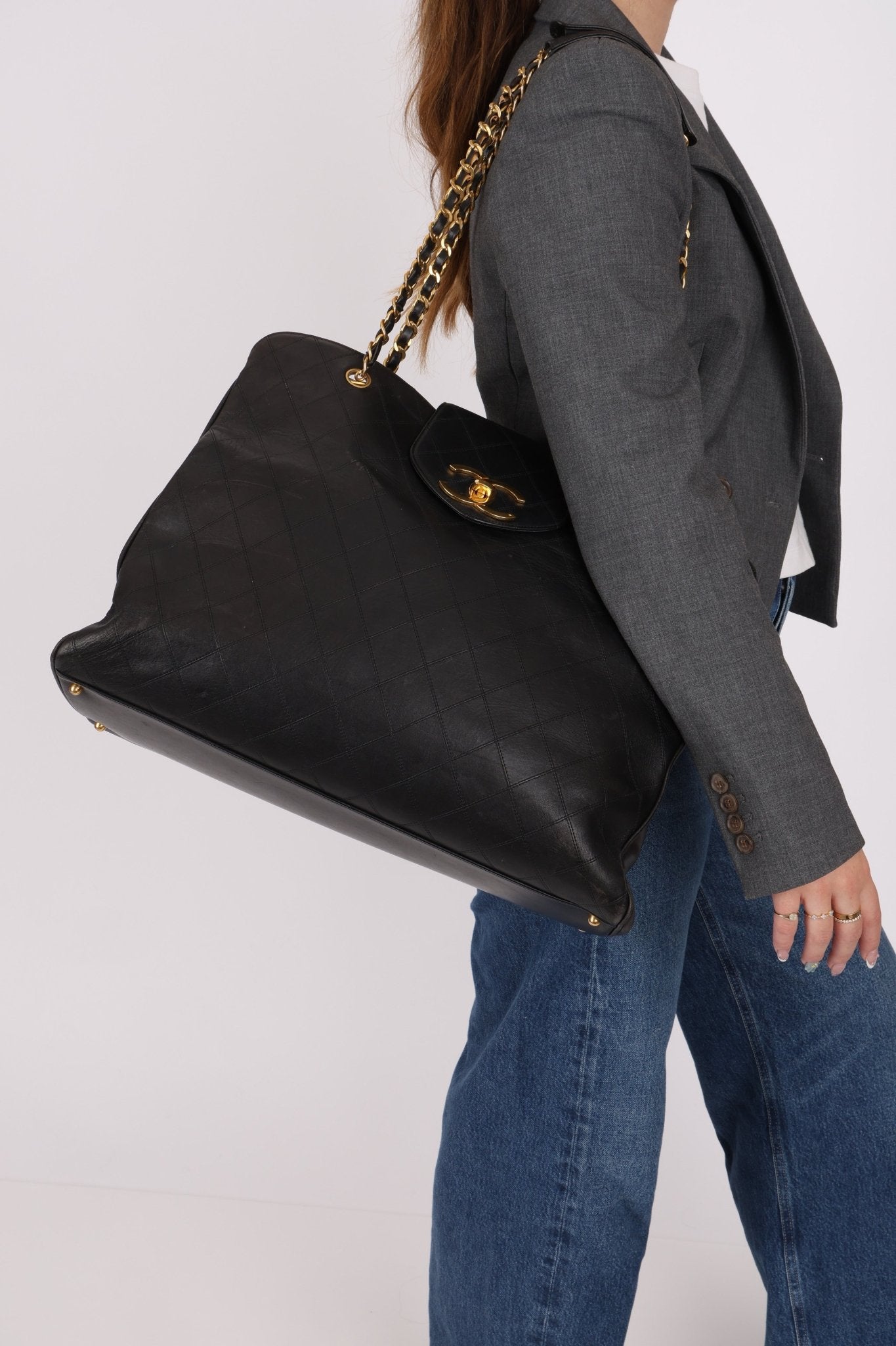 Rare Chanel 1996 Lambskin Supermodel XL Tote - FashioNica