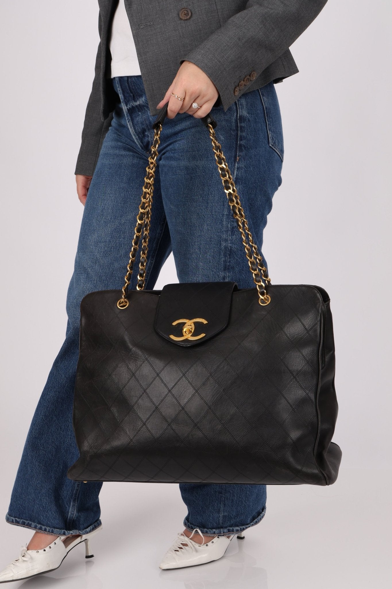 Rare Chanel 1996 Lambskin Supermodel XL Tote - FashioNica
