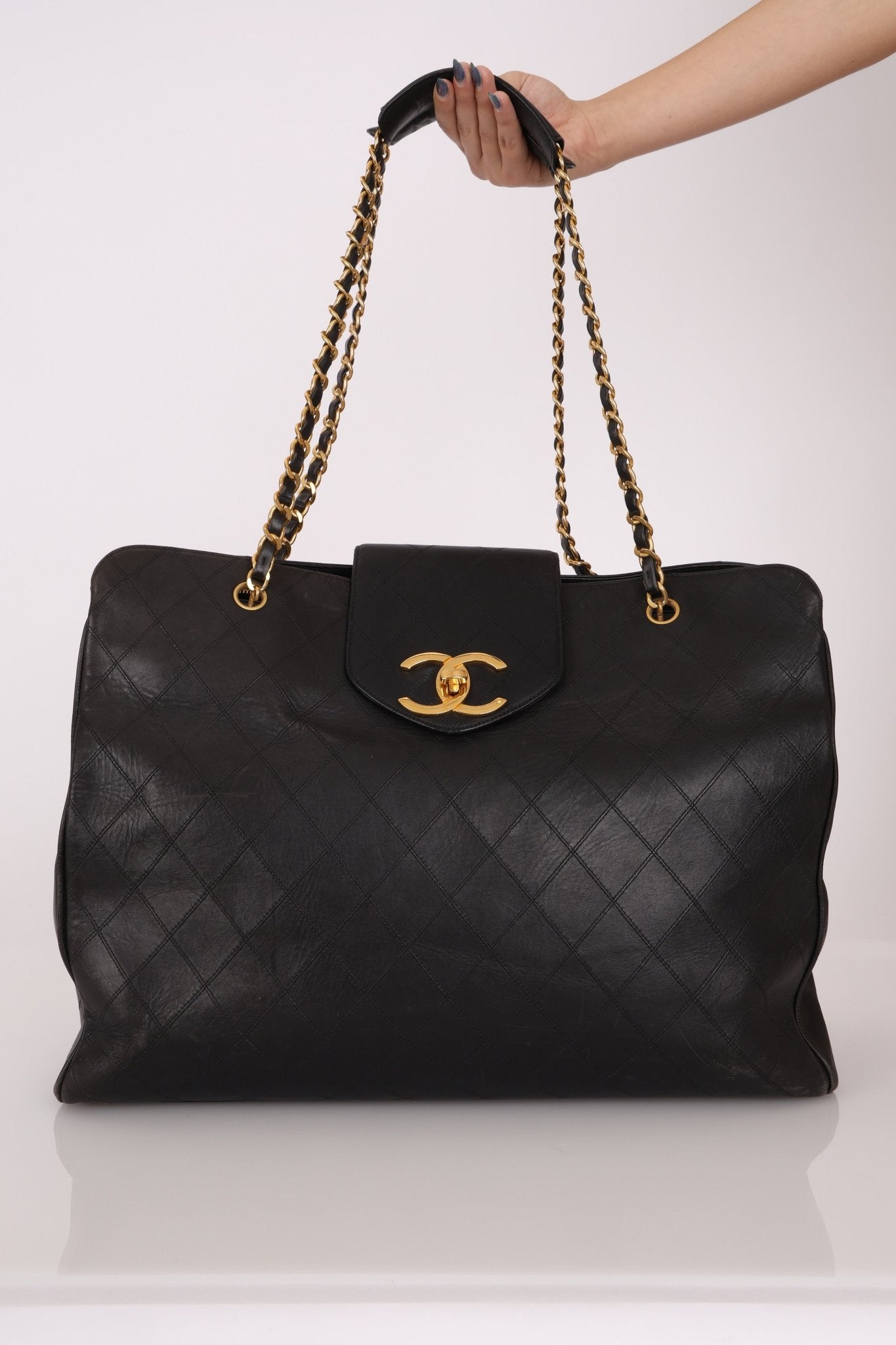 Rare Chanel 1996 Lambskin Supermodel XL Tote - FashioNica