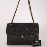 Rare Chanel 1996 Lambskin XL Double Sided Turnlock Classic Flap Bag 24K GP - FashioNica
