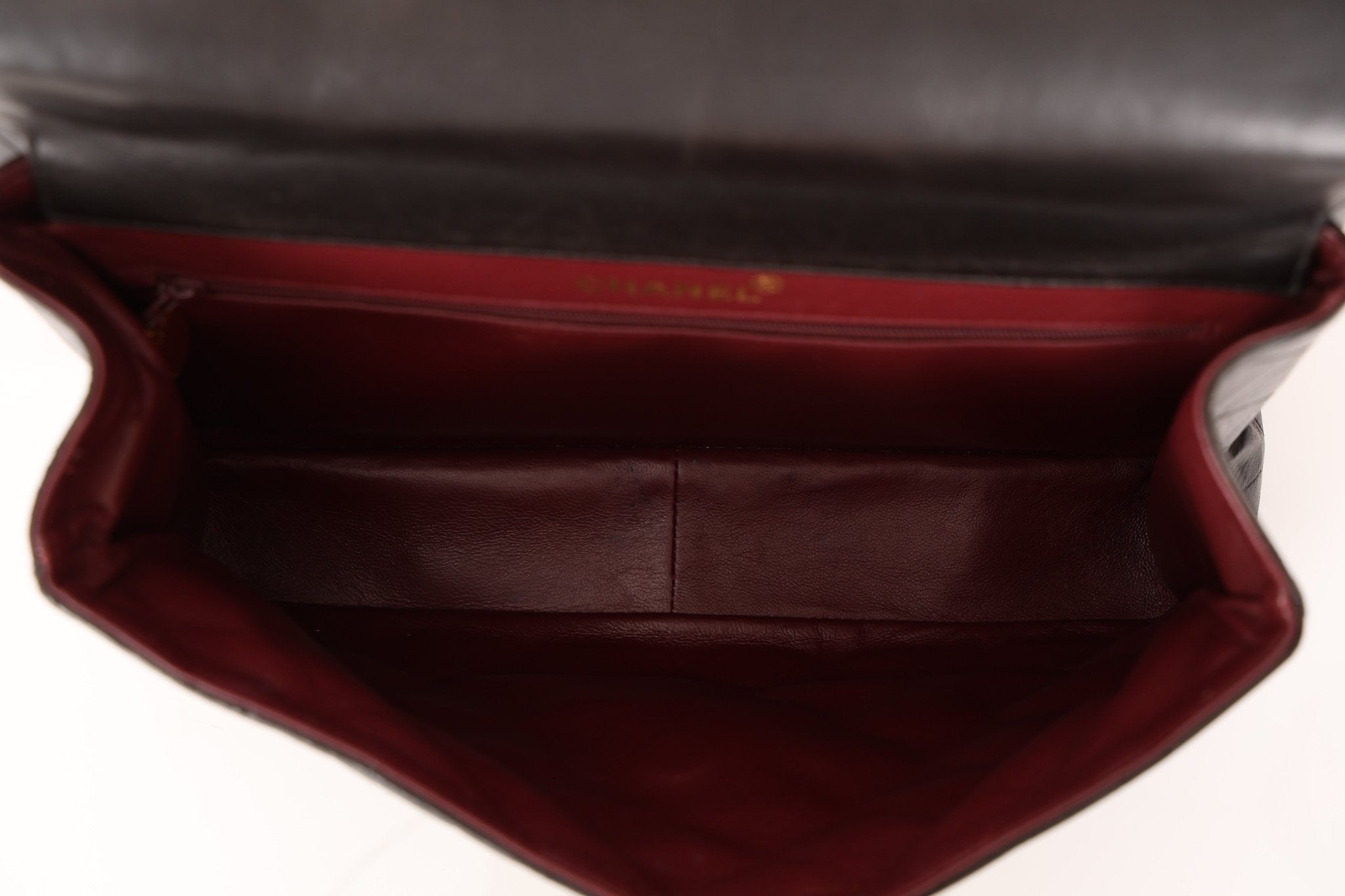 Rare Chanel 1996 Lambskin XL Double Sided Turnlock Classic Flap Bag 24K GP - FashioNica