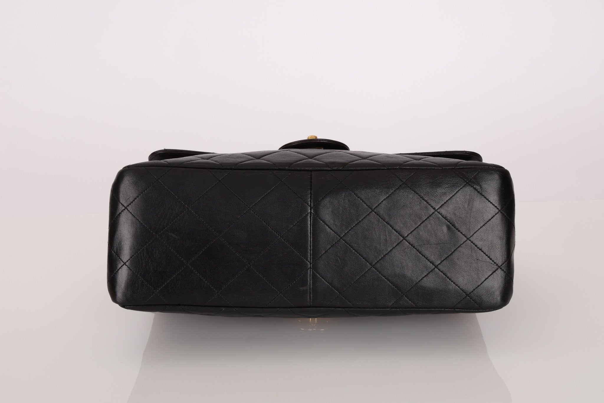 Rare Chanel 1996 Lambskin XL Double Sided Turnlock Classic Flap Bag 24K GP - FashioNica