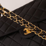 Rare Chanel 1996 Lambskin XL Double Sided Turnlock Classic Flap Bag 24K GP - FashioNica