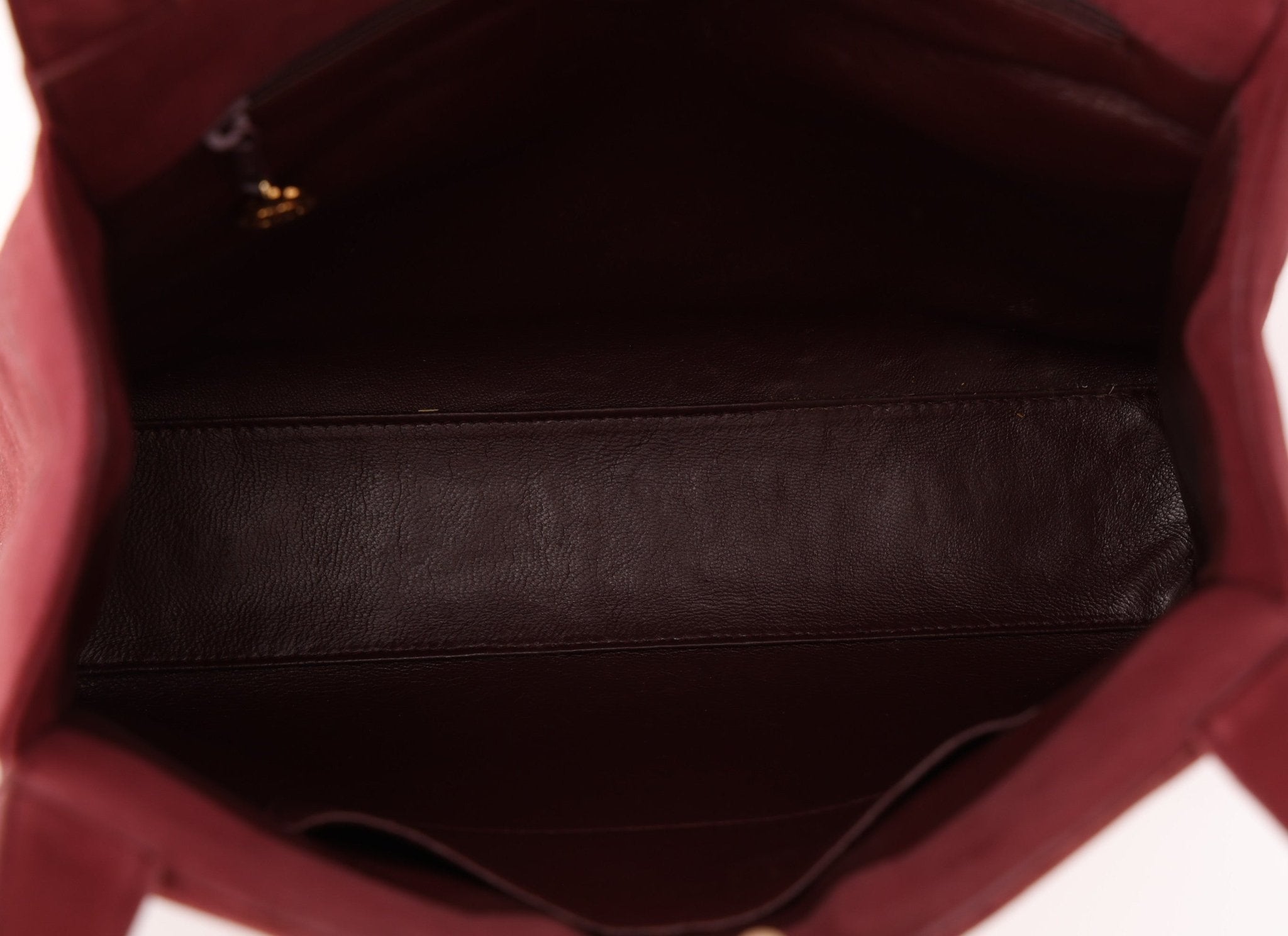 Rare Chanel 1997 Bordeaux Suede Turnlock Kelly Shoulder Bag - FashioNica