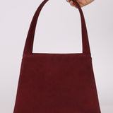 Rare Chanel 1997 Bordeaux Suede Turnlock Kelly Shoulder Bag - FashioNica