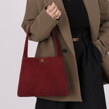 Rare Chanel 1997 Bordeaux Suede Turnlock Kelly Shoulder Bag - FashioNica