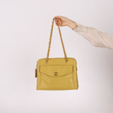 Rare Chanel 1997 Chartreuse Caviar Turnlock Zip Tote 24K GP - FashioNica