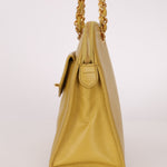 Rare Chanel 1997 Chartreuse Caviar Turnlock Zip Tote 24K GP - FashioNica