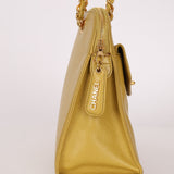 Rare Chanel 1997 Chartreuse Caviar Turnlock Zip Tote 24K GP - FashioNica
