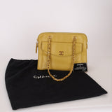 Rare Chanel 1997 Chartreuse Caviar Turnlock Zip Tote 24K GP - FashioNica