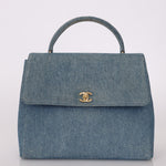 Rare Chanel 1997 Denim Kelly Top Handle - FashioNica