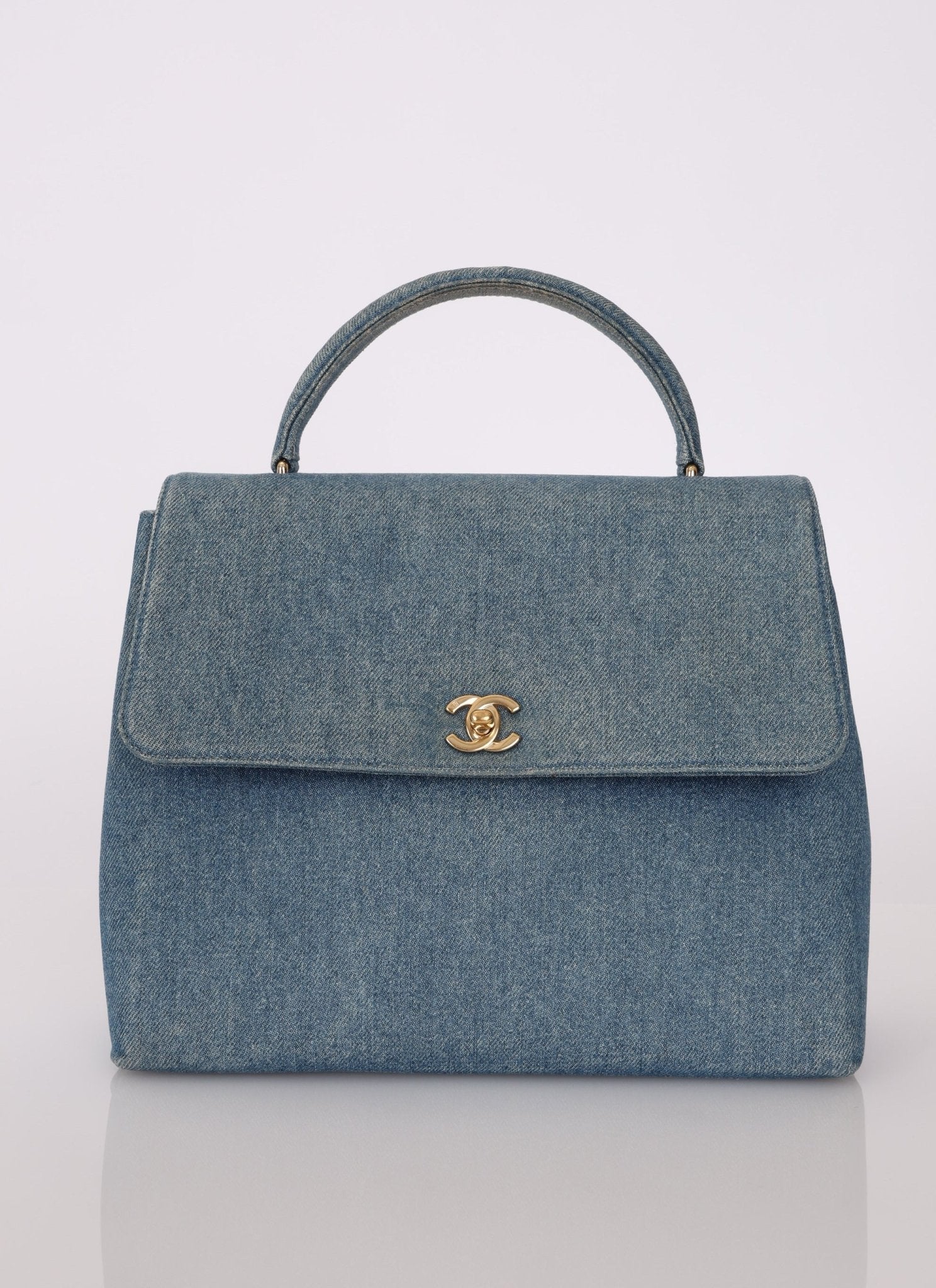 Rare Chanel 1997 Denim Kelly Top Handle - FashioNica