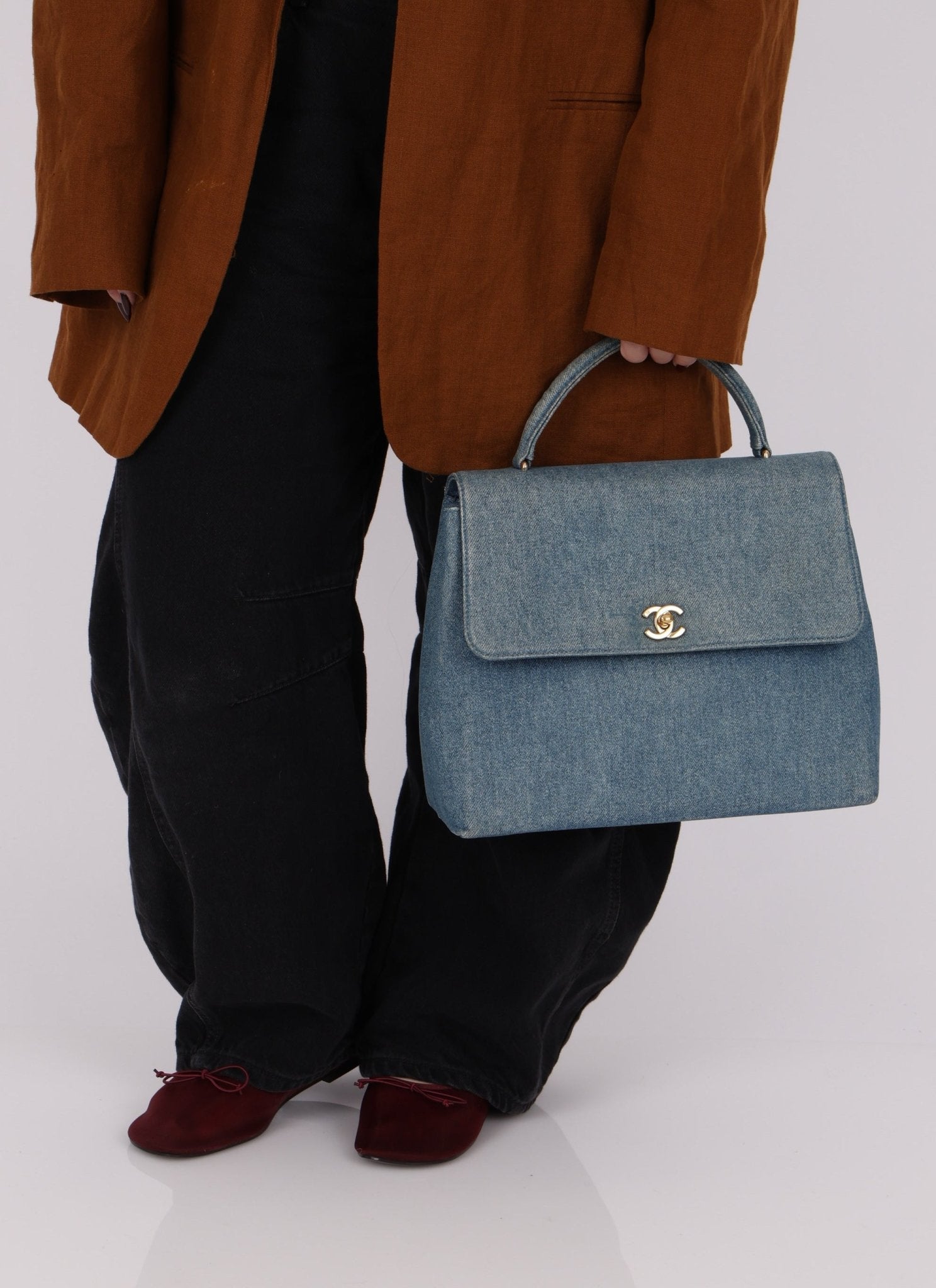 Rare Chanel 1997 Denim Kelly Top Handle - FashioNica