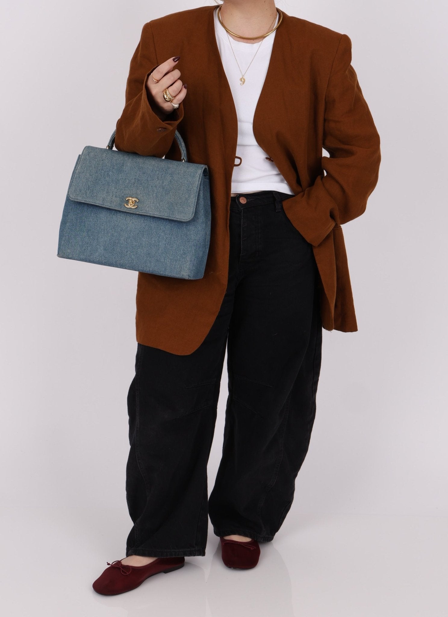 Rare Chanel 1997 Denim Kelly Top Handle - FashioNica