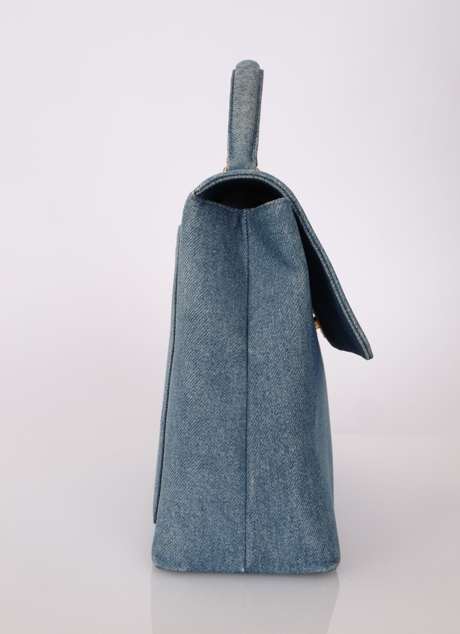 Rare Chanel 1997 Denim Kelly Top Handle - FashioNica