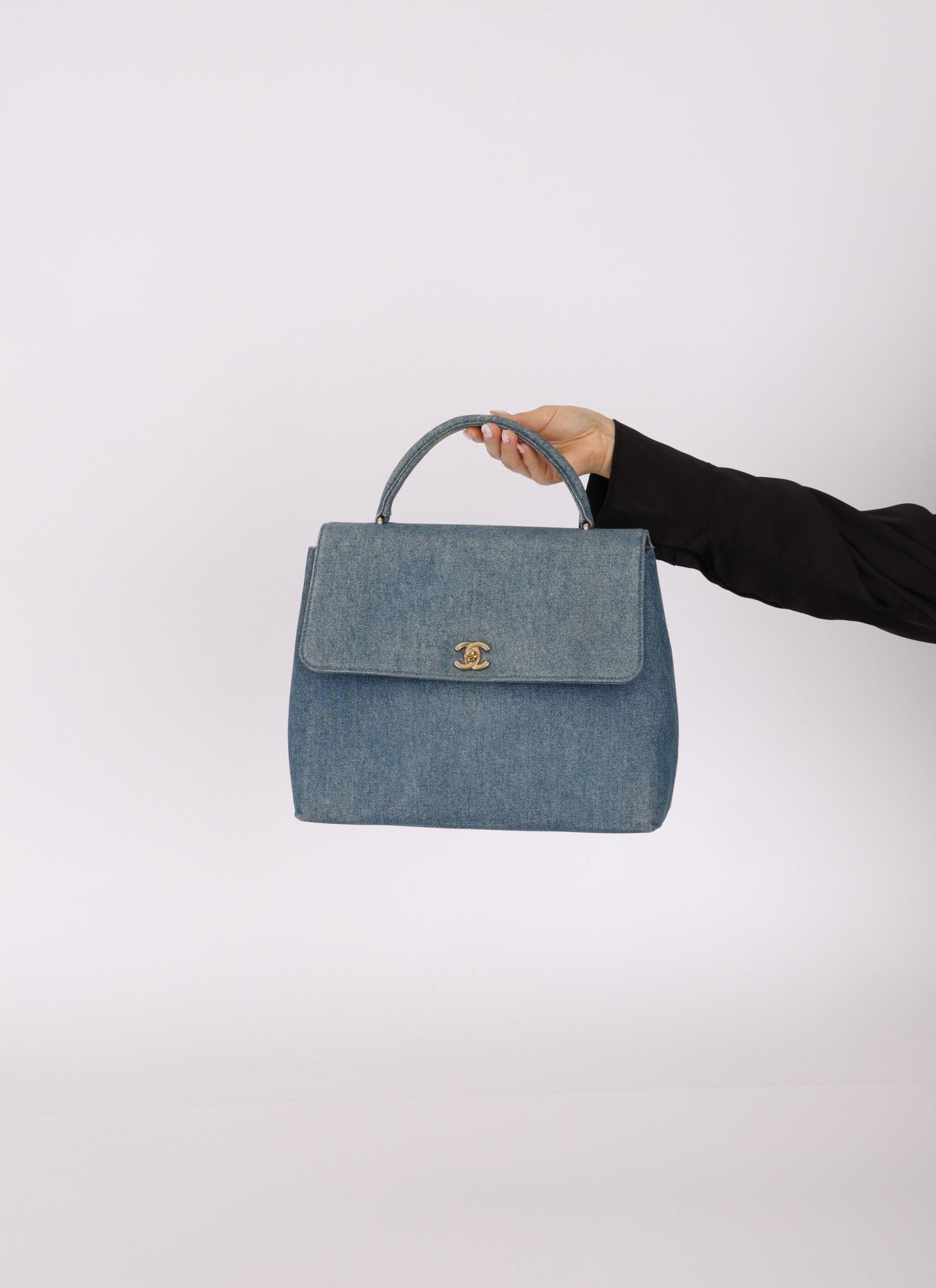 Rare Chanel 1997 Denim Kelly Top Handle - FashioNica
