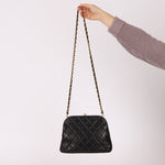 Rare Chanel 1997 Lambskin Turnlock Clutch on Chain 24k GP - FashioNica