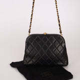 Rare Chanel 1997 Lambskin Turnlock Clutch on Chain 24k GP - FashioNica