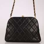 Rare Chanel 1997 Lambskin Turnlock Clutch on Chain 24k GP - FashioNica